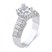 Load image into Gallery viewer, 18k White Gold Baguette Cut Diamond Engagement ring