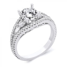 Load image into Gallery viewer, 18k White Gold Round Brilliant Cut Diamond Engagement ring