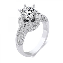 Load image into Gallery viewer, 18k White Gold Baguette Cut Diamond Engagement ring