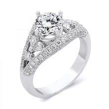 Load image into Gallery viewer, 18k White Gold Pear-Shaped Diamond Engagement ring