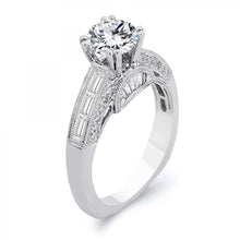 Load image into Gallery viewer, 18k White Gold Baguette Cut Diamond Engagement ring (Center stone is not included)