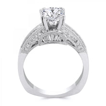 Load image into Gallery viewer, 18k White Gold Baguette Cut Diamond Engagement ring (Center stone is not included)