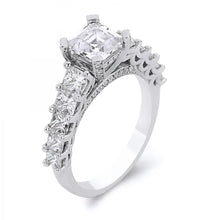 Load image into Gallery viewer, 18k White Gold Princess Cut Diamond Engagement Ring