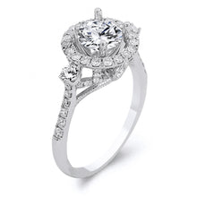 Load image into Gallery viewer, 18k White Gold Round Brilliant Cut Diamond Engagement Ring