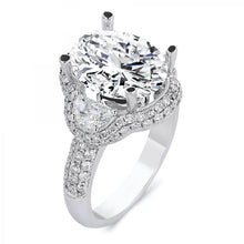 Load image into Gallery viewer, 18k White Gold Half Moon Diamond Engagement Ring