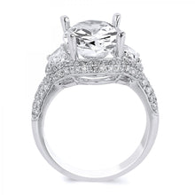 Load image into Gallery viewer, 18k White Gold Half Moon Diamond Engagement Ring