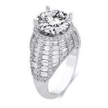 Load image into Gallery viewer, 18k White Gold 4.01 Carat Baguette Cut Diamond Engagement Ring