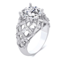 Load image into Gallery viewer, 18k White Gold Baguette Brilliant Cut Diamond Engagement Ring