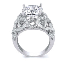 Load image into Gallery viewer, 18k White Gold Baguette Brilliant Cut Diamond Engagement Ring