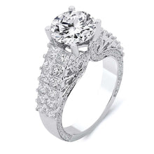 Load image into Gallery viewer, 18k White Gold Diamond Impressionist Engagement Ring