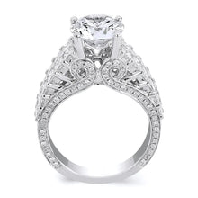Load image into Gallery viewer, 18k White Gold Diamond Impressionist Engagement Ring