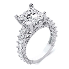 Load image into Gallery viewer, 18k White Gold .21 Carat Princess Cut Diamond Engagement Ring (Center stone is not included)