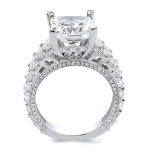 Load image into Gallery viewer, 18k White Gold .21 Carat Princess Cut Diamond Engagement Ring (Center stone is not included)