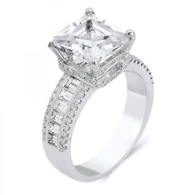 Load image into Gallery viewer, 18k White Gold Baguette Cut Diamond Engagement Ring