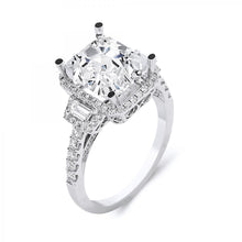 Load image into Gallery viewer, 18k White Gold Baguette Cut Diamond Engagement Ring