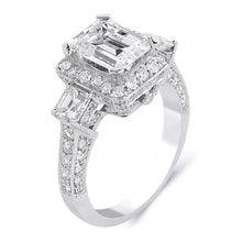 Load image into Gallery viewer, 18k White Gold Radiant Cut Diamond Engagement Ring