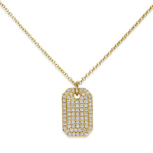 Load image into Gallery viewer, 14K Yellow Gold Diamond Dog Tag Necklace