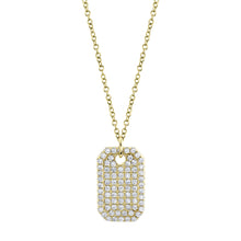 Load image into Gallery viewer, 14K Yellow Gold Diamond Dog Tag Necklace