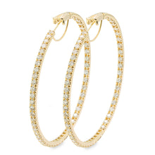 Load image into Gallery viewer, 18k Yellow Gold Diamond Large Hoop Earrings
