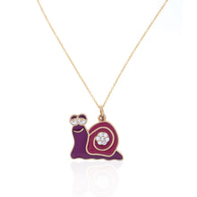 Load image into Gallery viewer, 14k Yellow Gold Diamond Snail Pendant with 14k Gold Chain