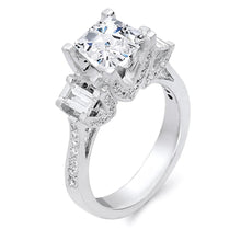 Load image into Gallery viewer, 18k White Gold Princess Cut Diamond Engagement Ring