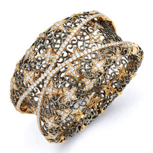 Load image into Gallery viewer, 18K Yellow & Black Gold Diamond Bangle