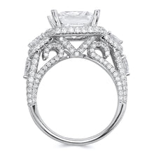 Load image into Gallery viewer, 18k White Gold Trapozoid Cut 1.34 Carat Diamond Engagement Ring