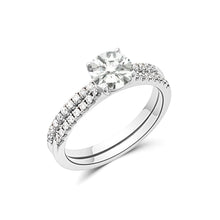 Load image into Gallery viewer, 18K White Gold Round Diamond Small Wire Micro Pave 2-Piece Set