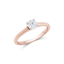 Load image into Gallery viewer, 14K Rose Gold and White Gold Round Diamond Solitaire Ring

