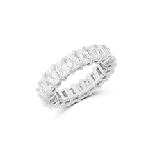Load image into Gallery viewer, 14K White Gold Emerald-Cut Diamond Eternity Ring