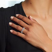 Load image into Gallery viewer, 14K White Gold Emerald-Cut Diamond Eternity Ring