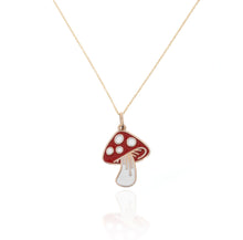 Load image into Gallery viewer, 14k Yellow Gold Mushroom Pendant with 14k Gold Chain