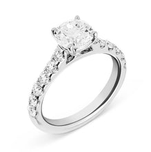 Load image into Gallery viewer, 14K White Gold Diamond Cathedral Style Engagement Ring