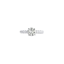 Load image into Gallery viewer, 14K White Gold Diamond Cathedral Style Engagement Ring