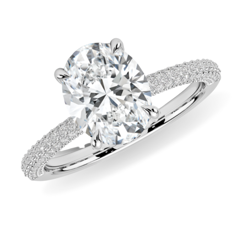 Lab-Created Diamond Engagement Ring 2-3/4 Ct Tw Oval/Round, 49% OFF