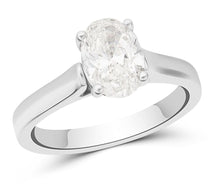 Load image into Gallery viewer, 18K White Gold Oval Diamond Solitaire Ring 1.51ct
