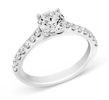 Load image into Gallery viewer, 14K White Gold Diamond Cathedral Style Engagement Ring