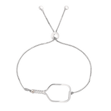 Load image into Gallery viewer, Sterling Silver Pickle Ball Adjustable Bracelet with Natural Pearl
