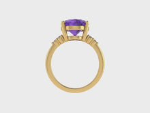 Load and play video in Gallery viewer, 14k Yellow Gold Purple Amethyst Ring
