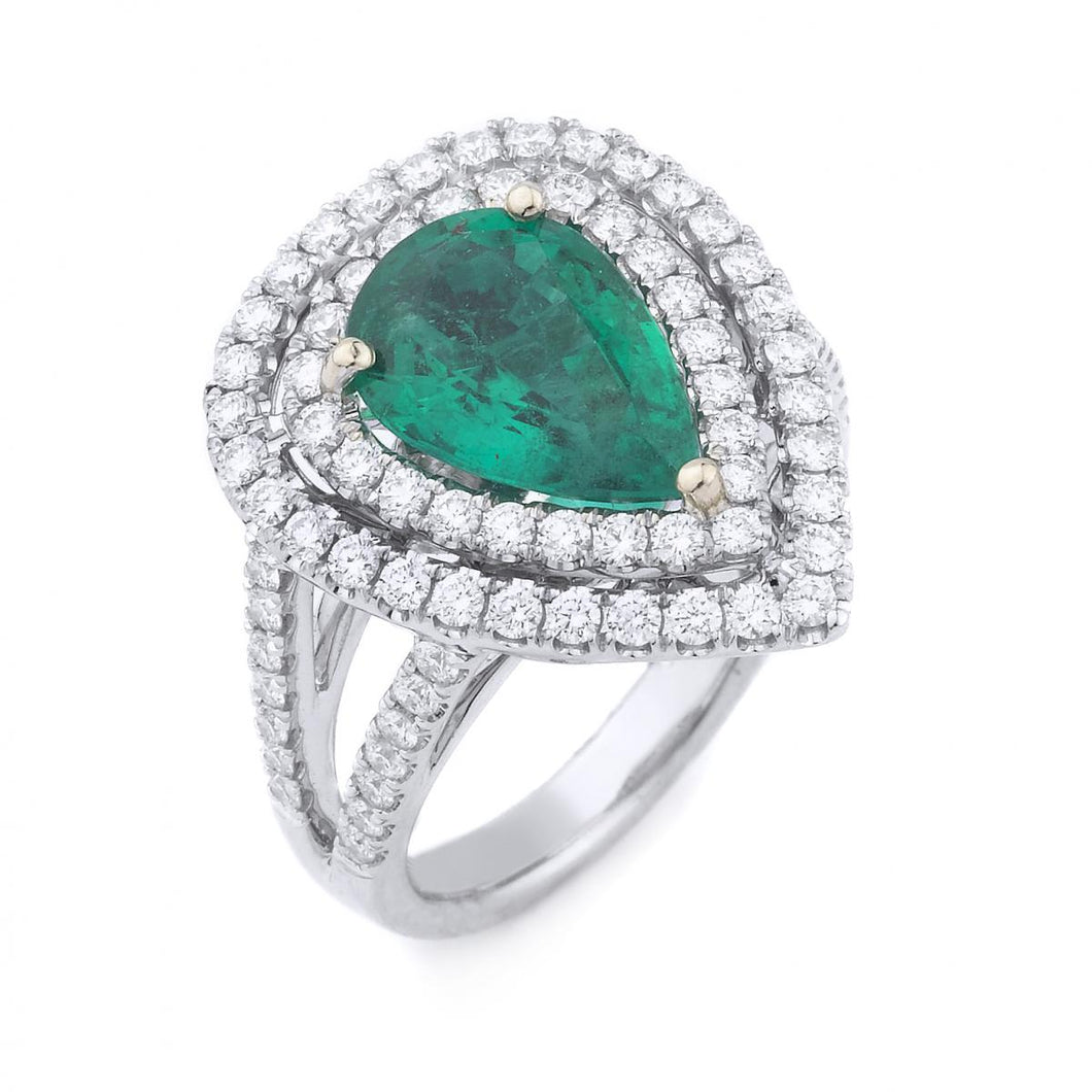 Pear Cut Emerald Ring