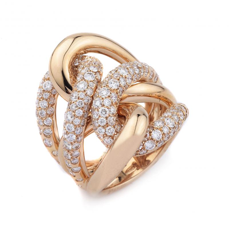 18k Rose Gold Brilliant Cut Diamond Ring