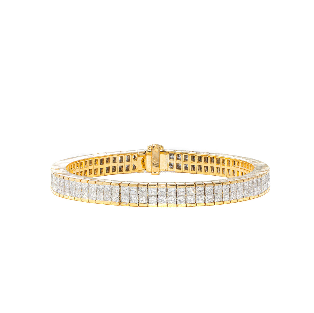18k Gold Diamond Two Row Bracelet