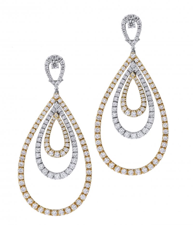 18k White/Yellow Gold Diamond Earrings