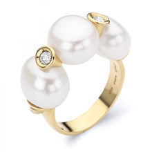 Load image into Gallery viewer, 18k Yellow Gold Diamond Pearl Ring
