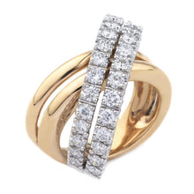 Load image into Gallery viewer, 18k Rose Gold Criss Cross Diamond Ring
