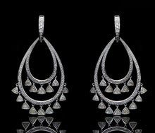 Load image into Gallery viewer, 18k White Gold White Diamand Triangle Earrings
