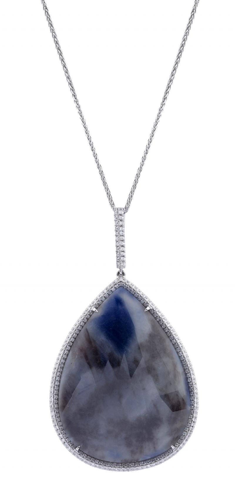 18k Diamond Black Sapphire Necklace
