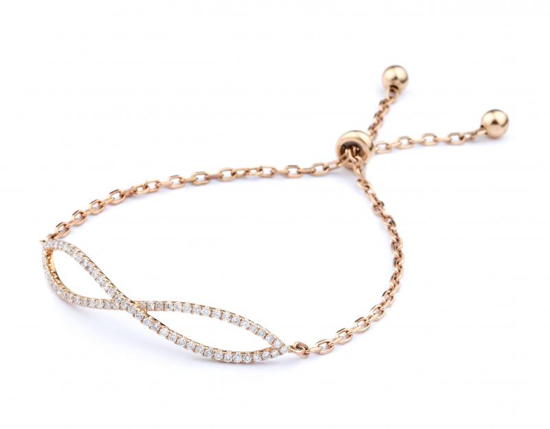 18k Rose Gold Diamond Infinity Bracelet