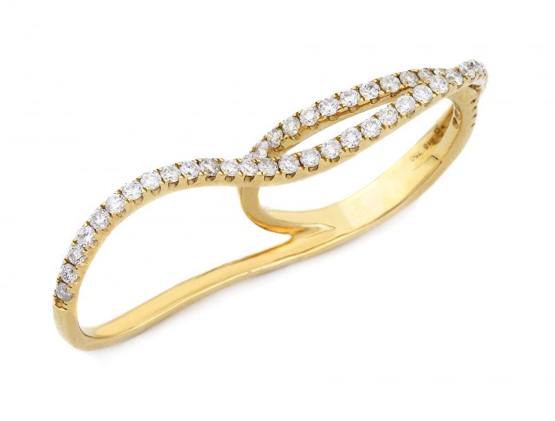 18k Yellow Gold Diamond Loop Ring 0.85 Carat