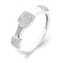 Load image into Gallery viewer, 14k White Gold Diamond 3 Square Ring
